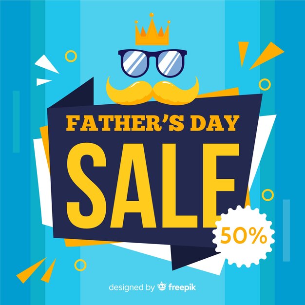 Flat father's day sale background