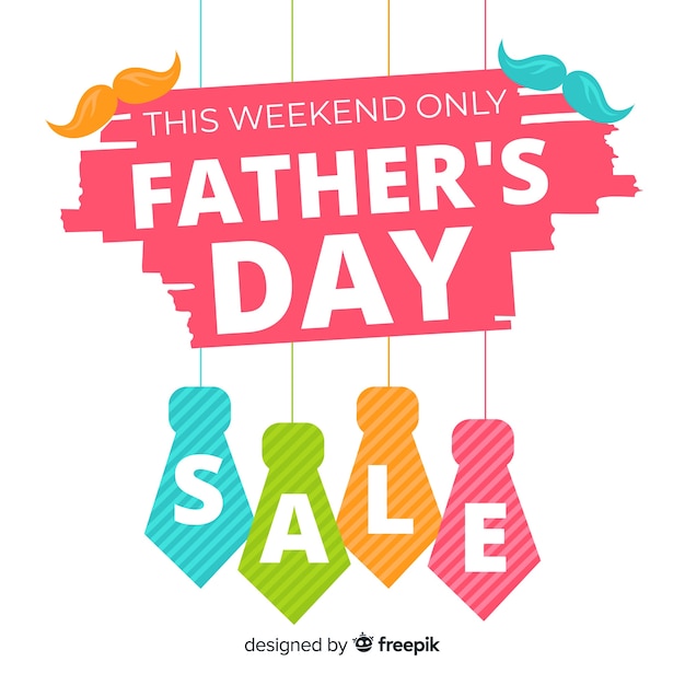 Free Vector flat father's day sales background