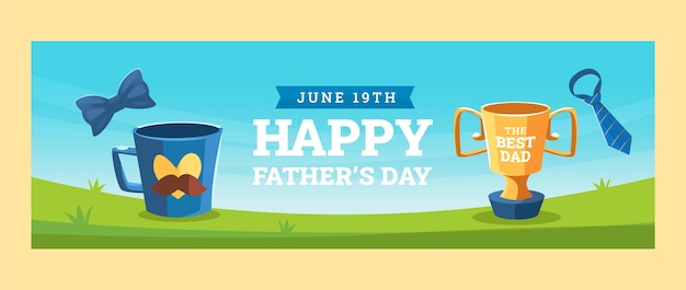 Flat father's day twitter header