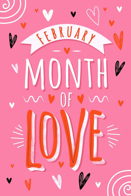 Free Vector flat february month of love background