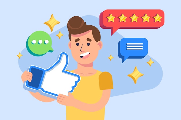 Free vector flat feedback concept illustrated