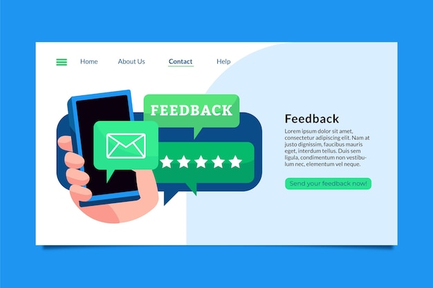 Free Vector flat feedback landing page template