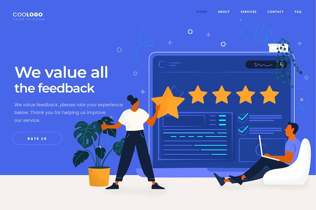 Flat feedback landing page