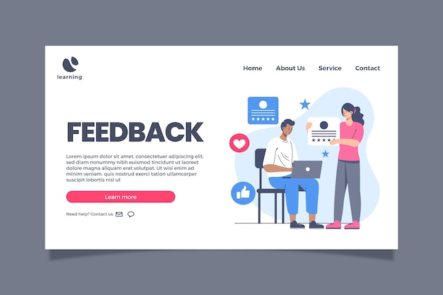 Flat feedback web template