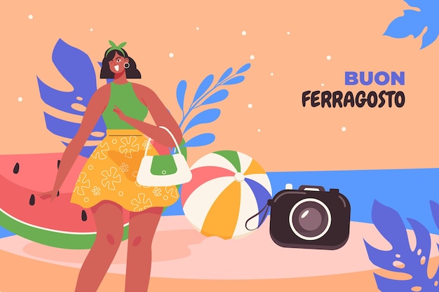 Flat ferragosto background