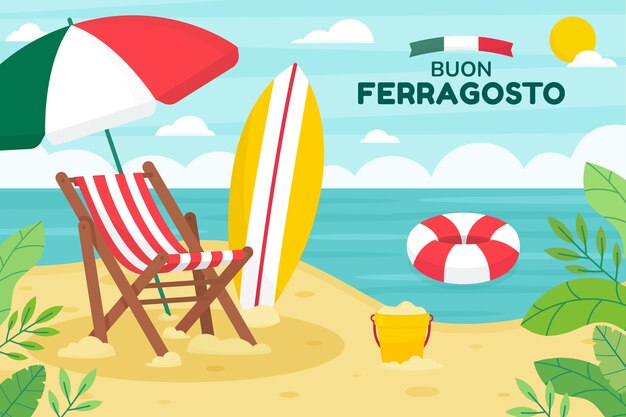 Flat ferragosto background