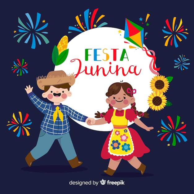 Flat festa junina background