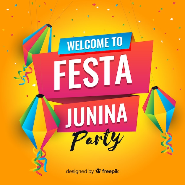 Flat festa junina background