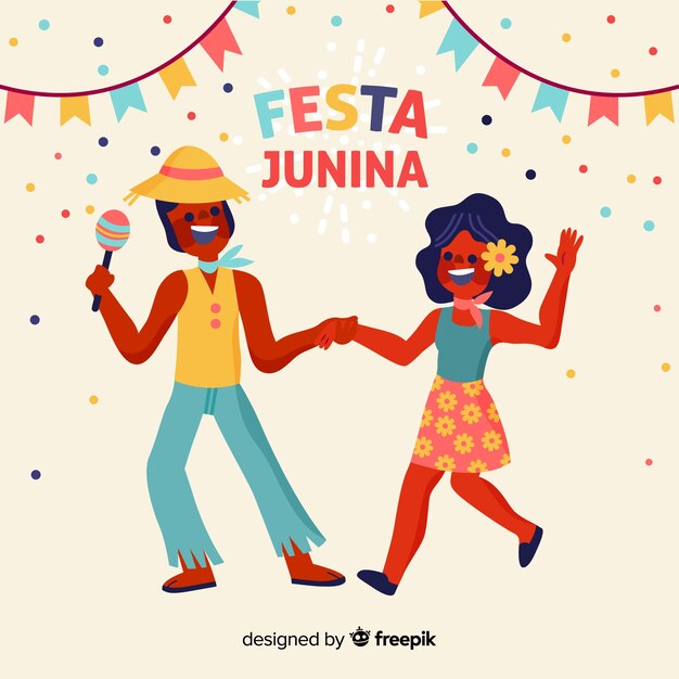 Flat festa junina background