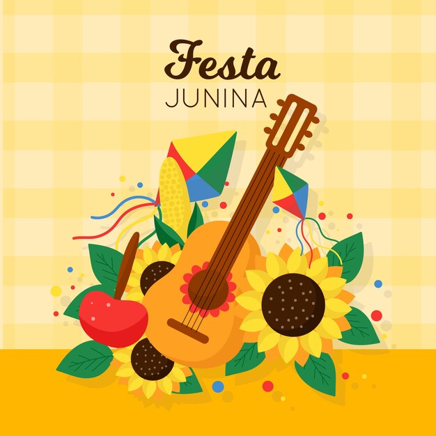 Flat festa junina concept