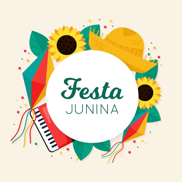 Flat festa junina concept