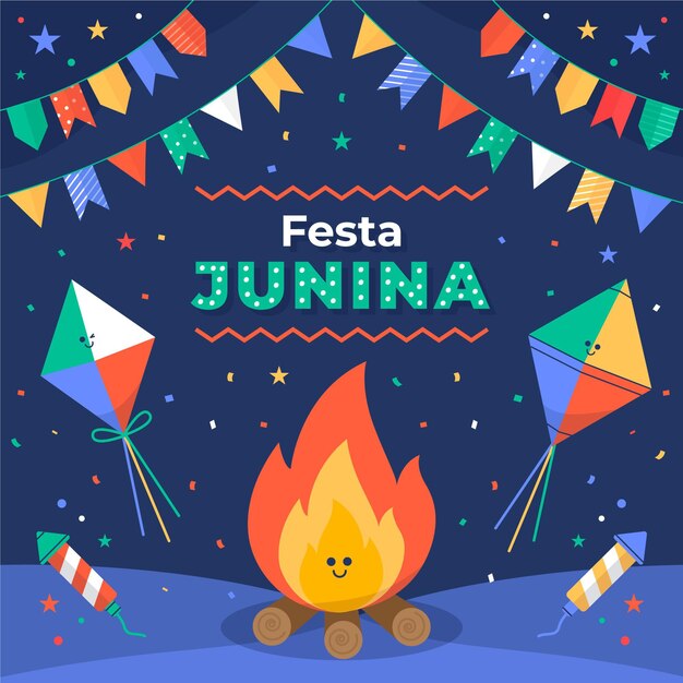 Flat festa junina illustration