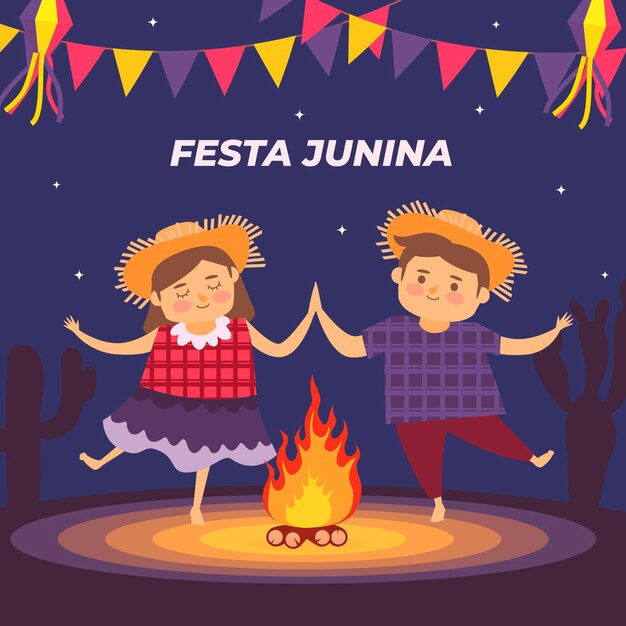 Flat festa junina illustration