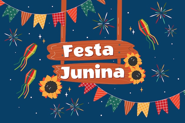 Flat festas juninas background