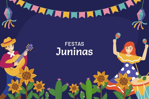 Flat festas juninas background