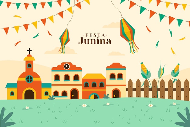 Flat festas juninas background