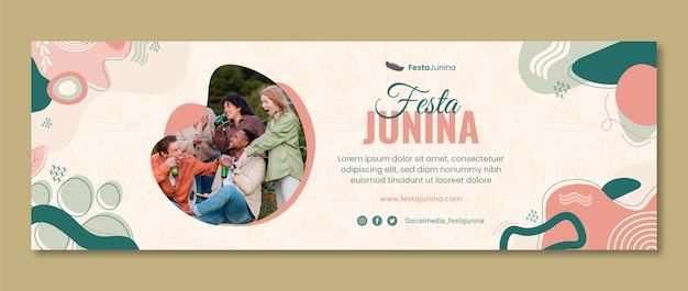 Free Vector flat festas juninas twitter header