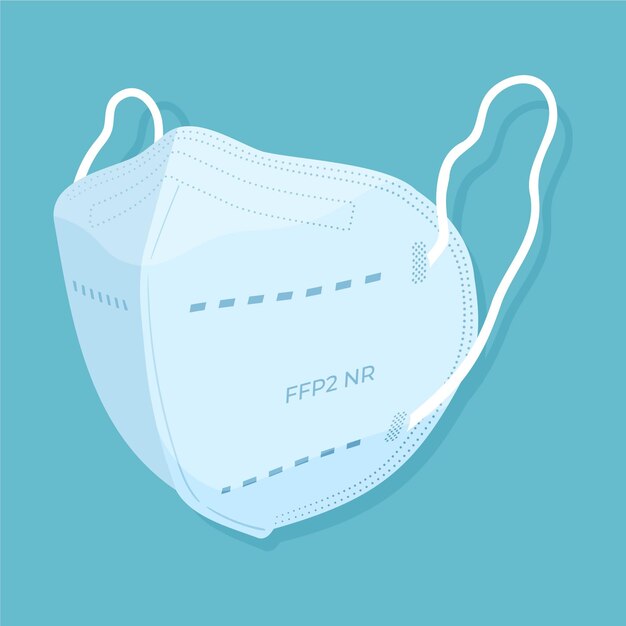 Flat ffp2 face mask illustration