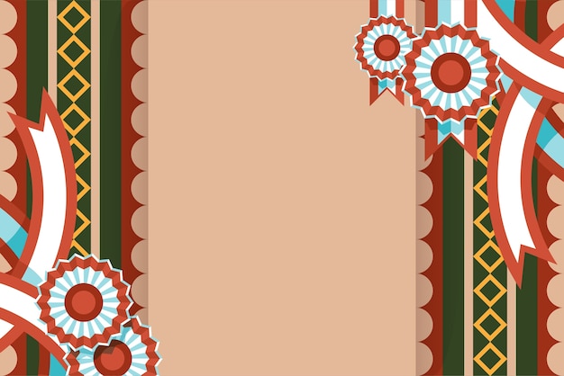 Flat fiestas patrias background with rosettes