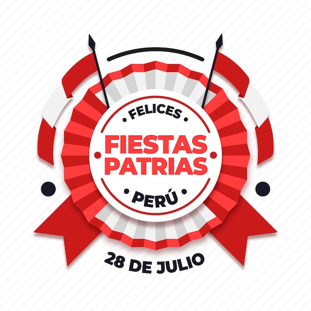 Free Vector flat fiestas patrias de peru illustration