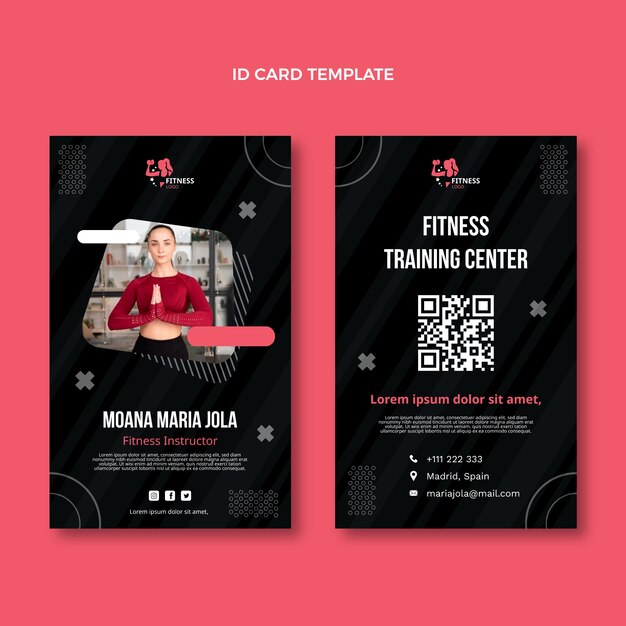 Flat fitness id card template