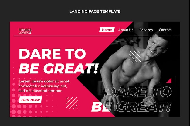 Flat fitness landing page template