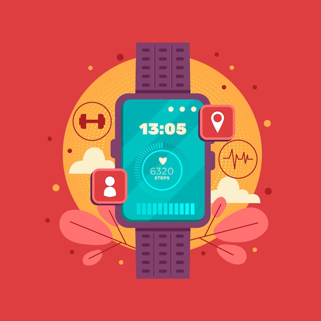 Free vector flat fitness tracker illustration