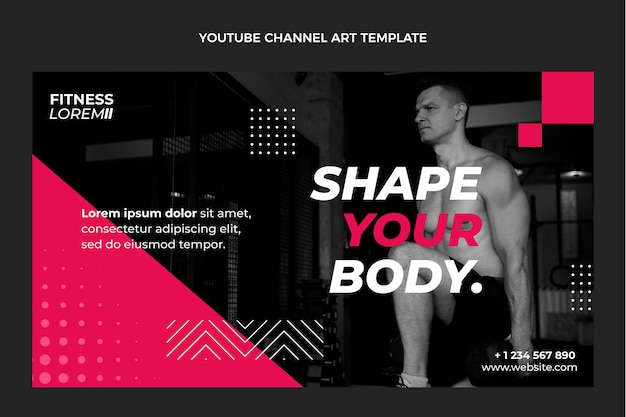 Flat fitness youtube channel art