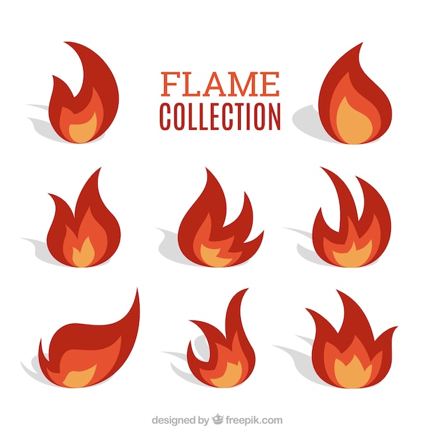 Free Vector flat flame collection