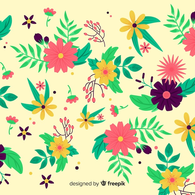 Flat floral background