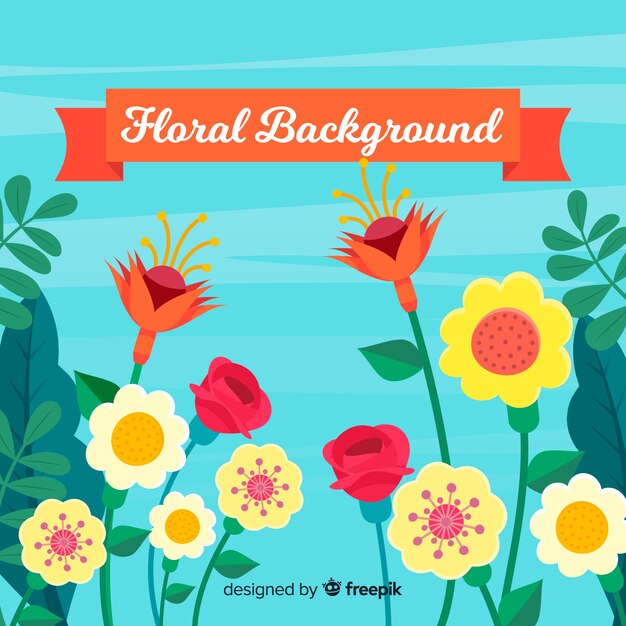 Flat floral background