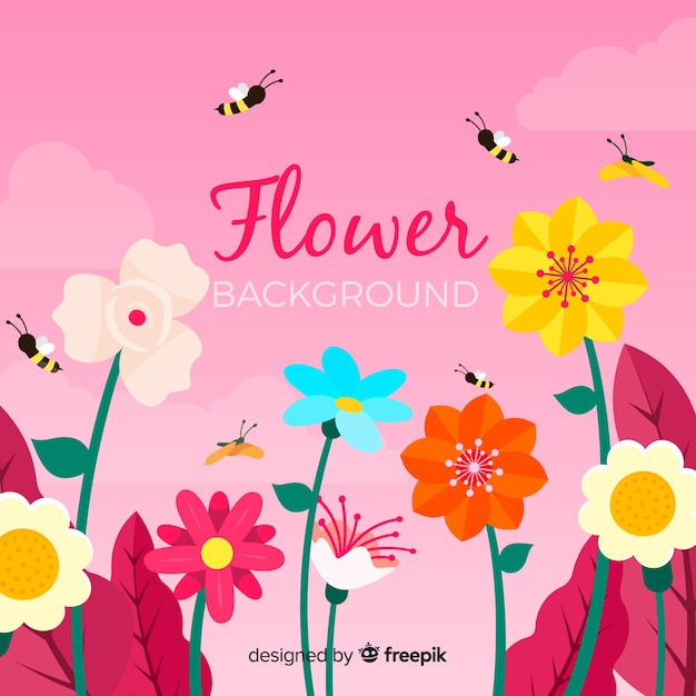 Flat floral background