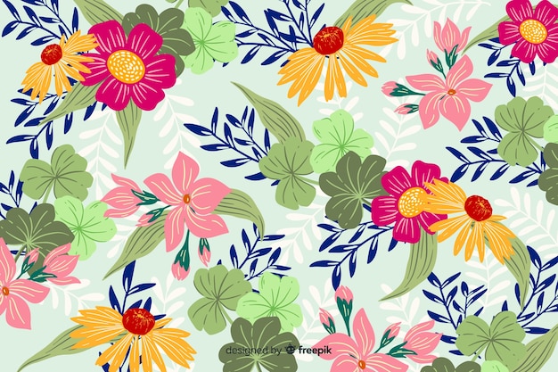 Flat floral beautiful background