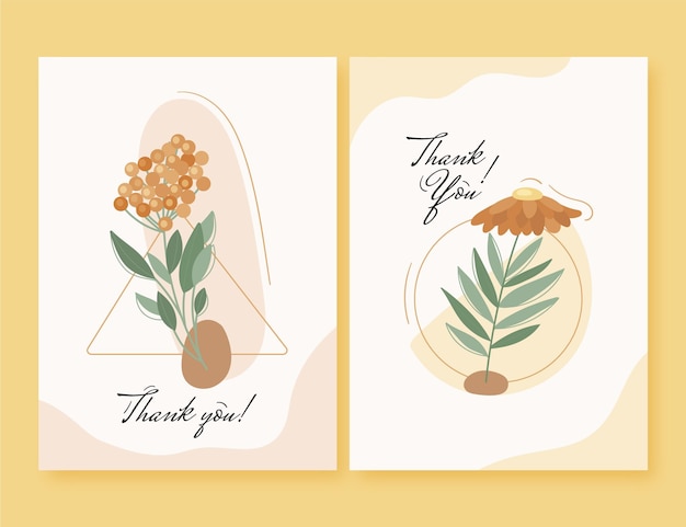 Flat floral cards collection