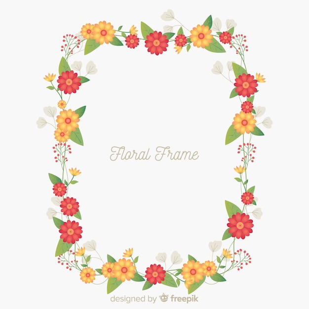 Free Vector flat floral frame background