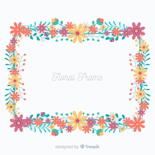 Free Vector flat floral frame background