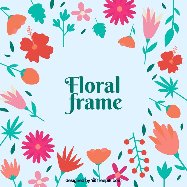 Flat floral frame