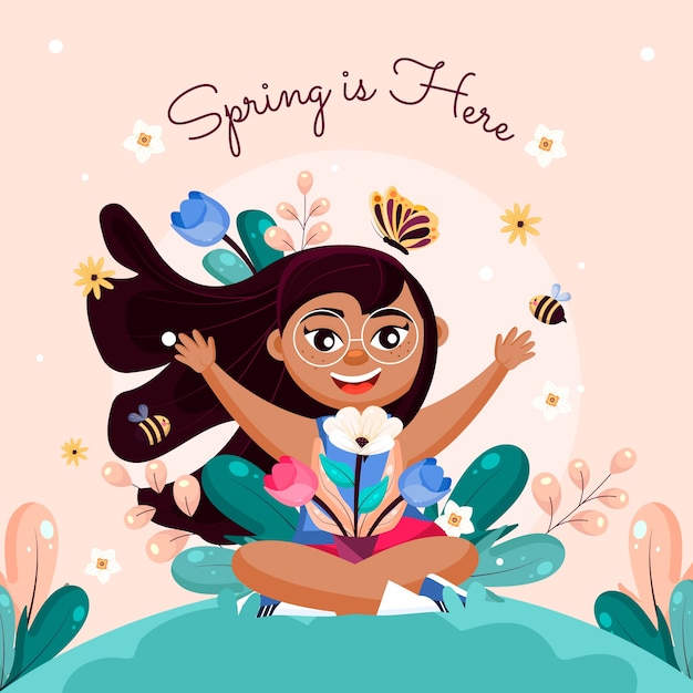 Free vector flat floral illustration for spring