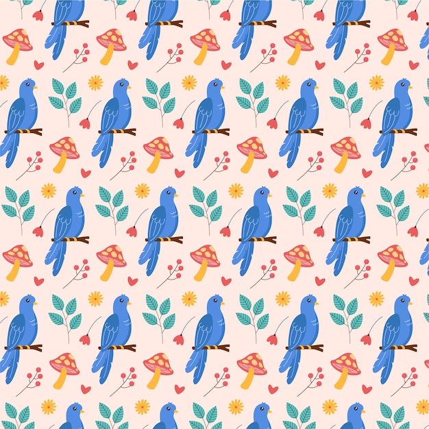 Free Vector flat floral pattern design for spring