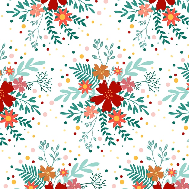 Flat floral pattern design