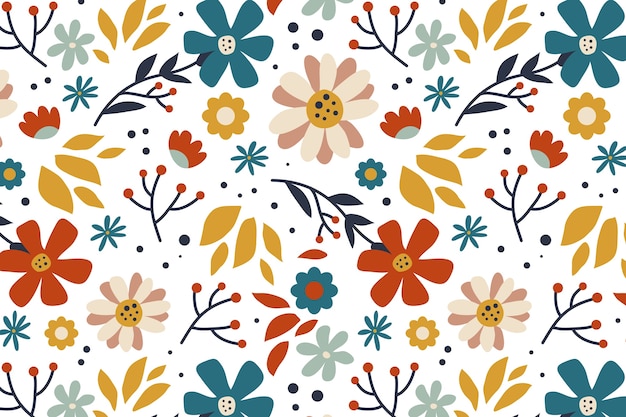 Flat floral pattern design