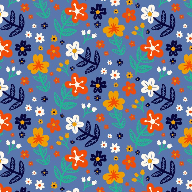 Flat floral pattern design