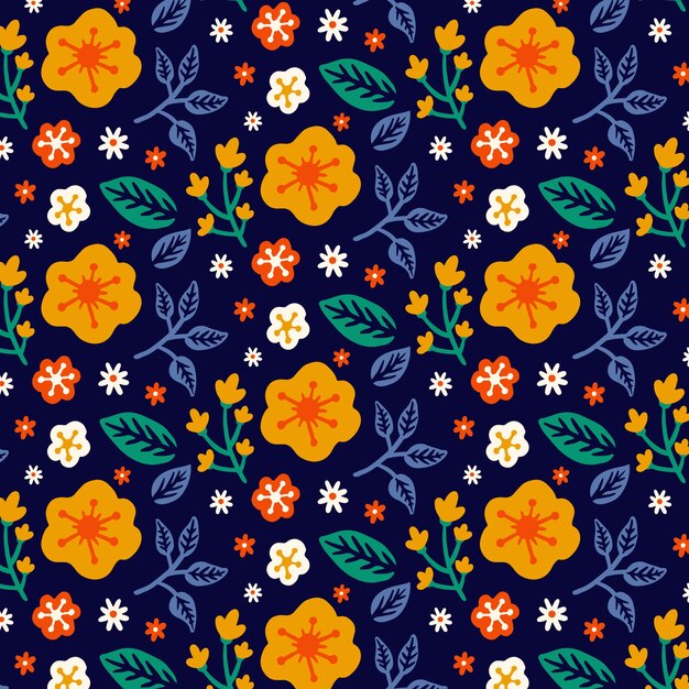 Flat floral pattern design