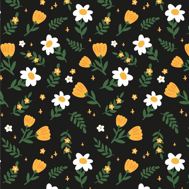 Flat floral pattern design