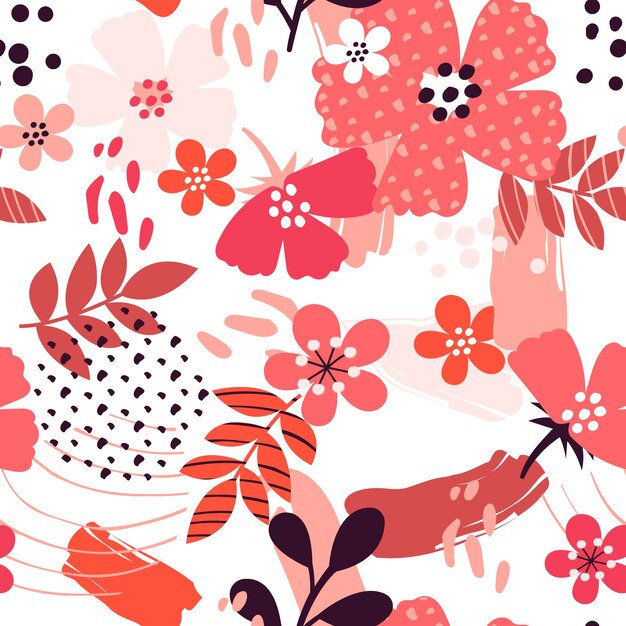 Flat floral pattern design