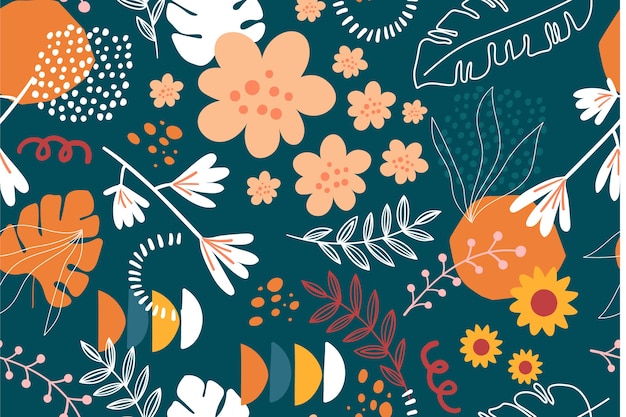 Flat floral pattern design