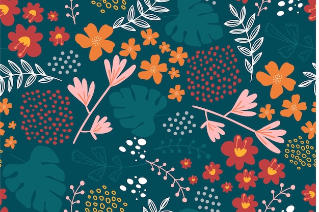 Flat floral pattern design