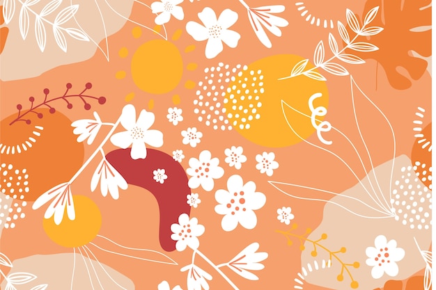 Flat floral pattern design