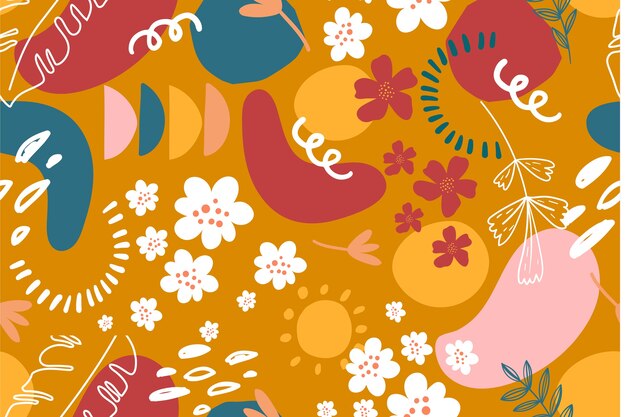 Flat floral pattern design