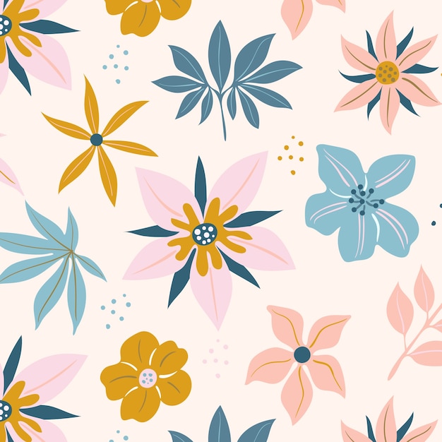 Flat floral pattern design